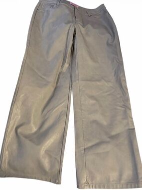 edikted‎ pleather fake leather pants size large gray silver